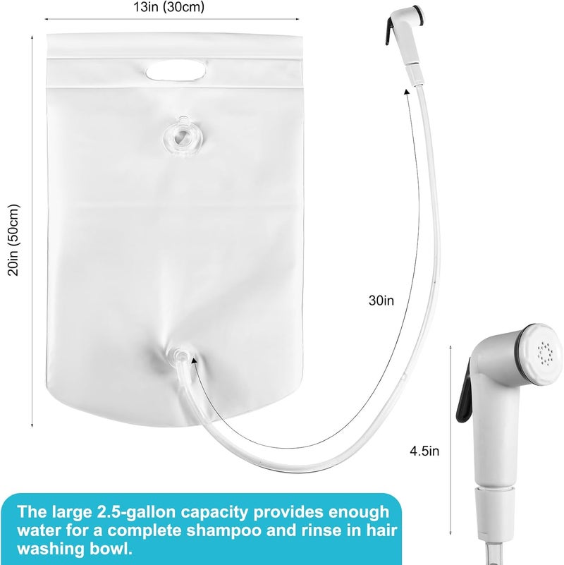 HYLCWTH Inflatable Shampoo Basin, Loc Detox Tub for Dreads, Shampoo Buddy Bowl for Bedridden, Disabled,Injured with 2.5 GL Portable Water Shower Bag（White） - Image 3